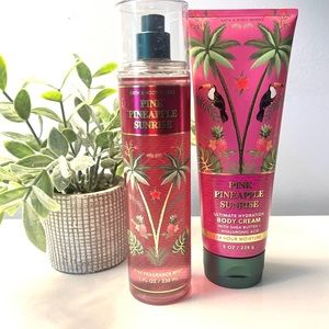 NWT, Pink Pineapple Sunrise Set by Bath & Body Works
